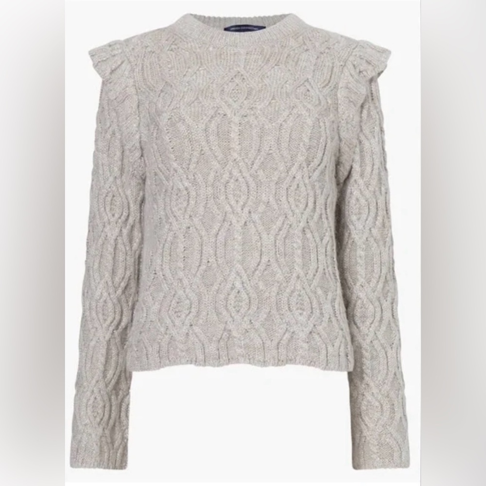 French Connection Linny sweater Cable Knit Sweater w Lurex